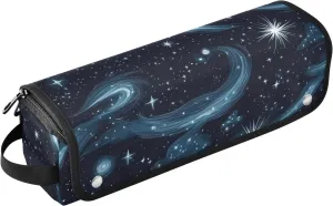 Hair Tools Travel Bag with Heat Resistant Mat Curling Iron Bag for Women Hair Tool Storage Case Straightener Flat Irons Hot Tools Travel Essentials Stars Nebulae and Meteors Night Blue