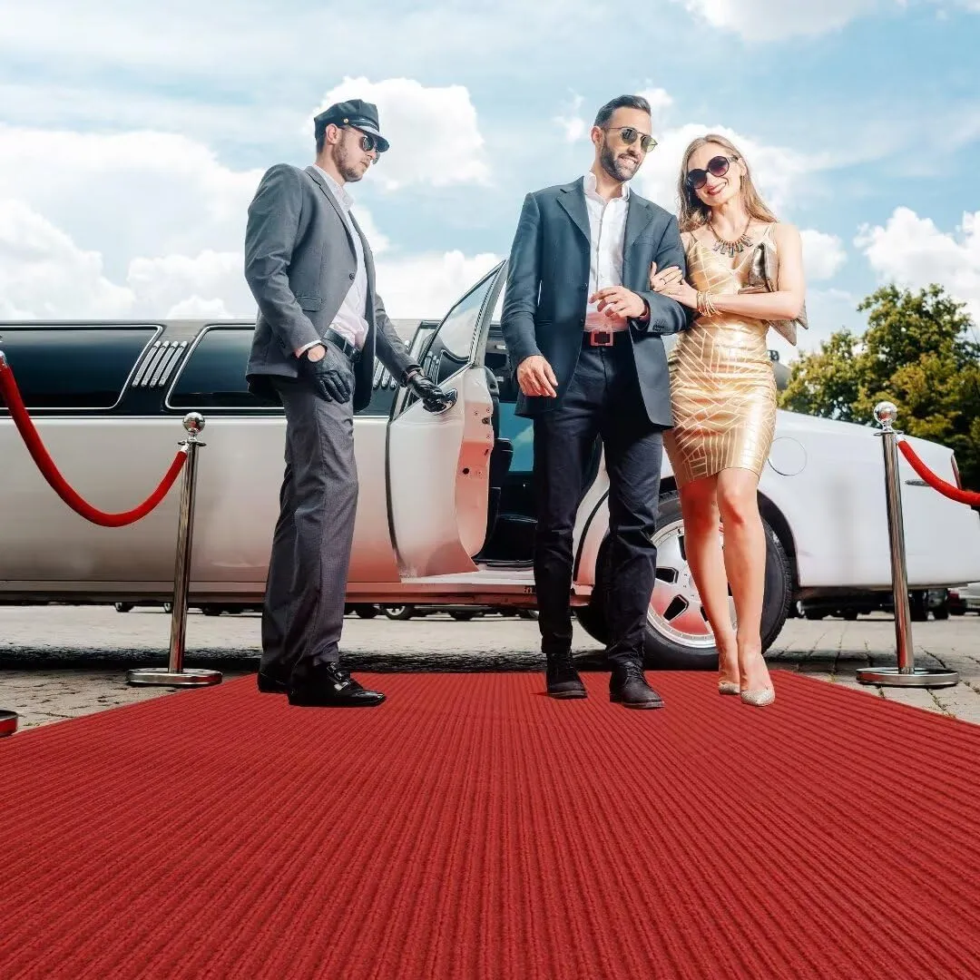 HOMBYS 450GSM Extra Thick Red Carpet Runner for Party & Events 3x10ft, Red Aisle Runner for Wedding Ceremony, Hollywood Oscars Runner Rug, Non-Slip 550 GSM Rubber Backing, No Tape Needed,(3x10 ft)