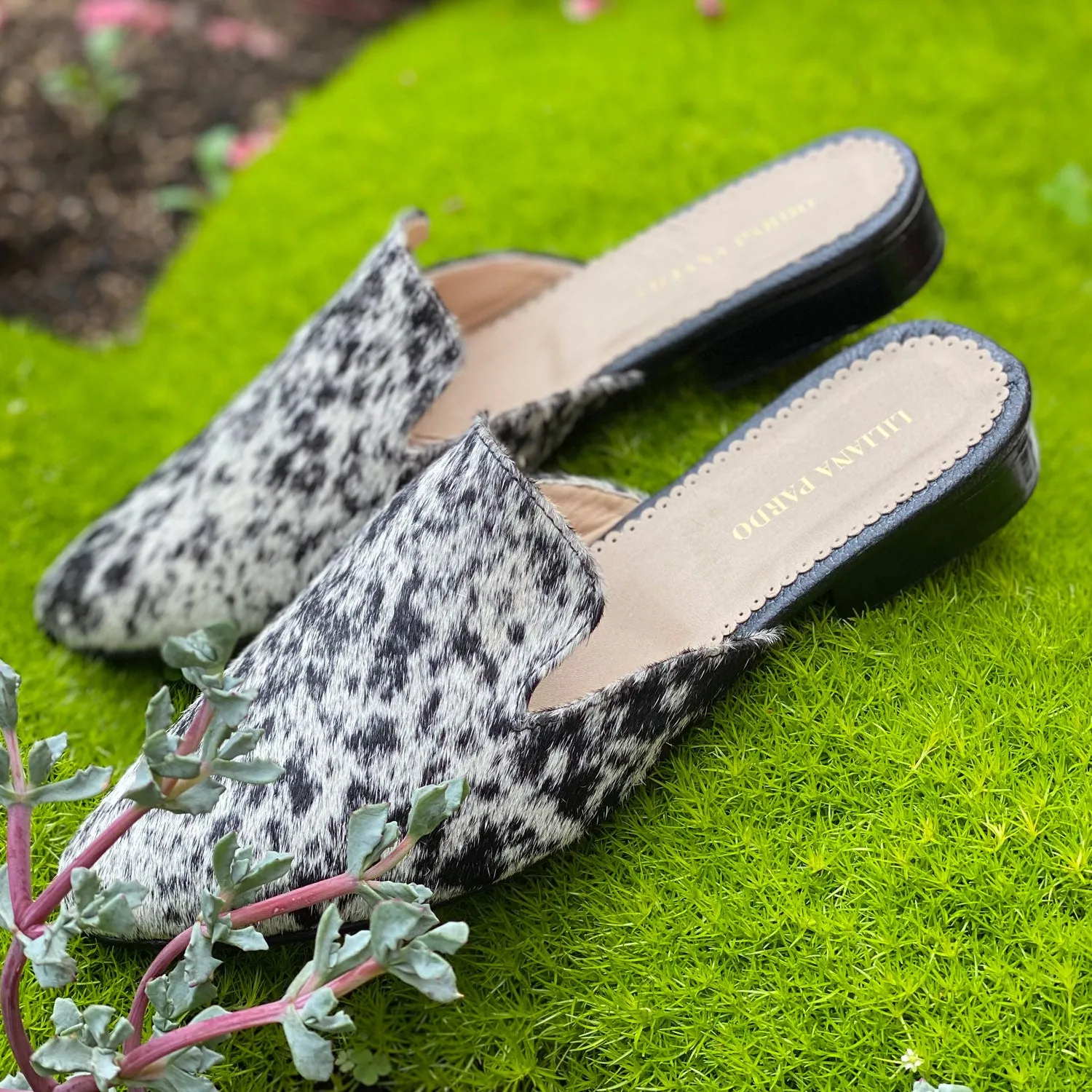 Horse Hair Mules | White & Black
