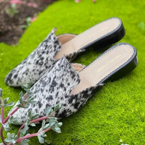 Horse Hair Mules | White & Black