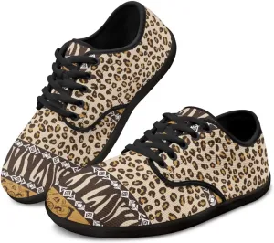 Howilath Western Aztec Lace up Barefoot Shoes Running Sneakers Flat Shoes Casual Sport Shoes with EVA Sole