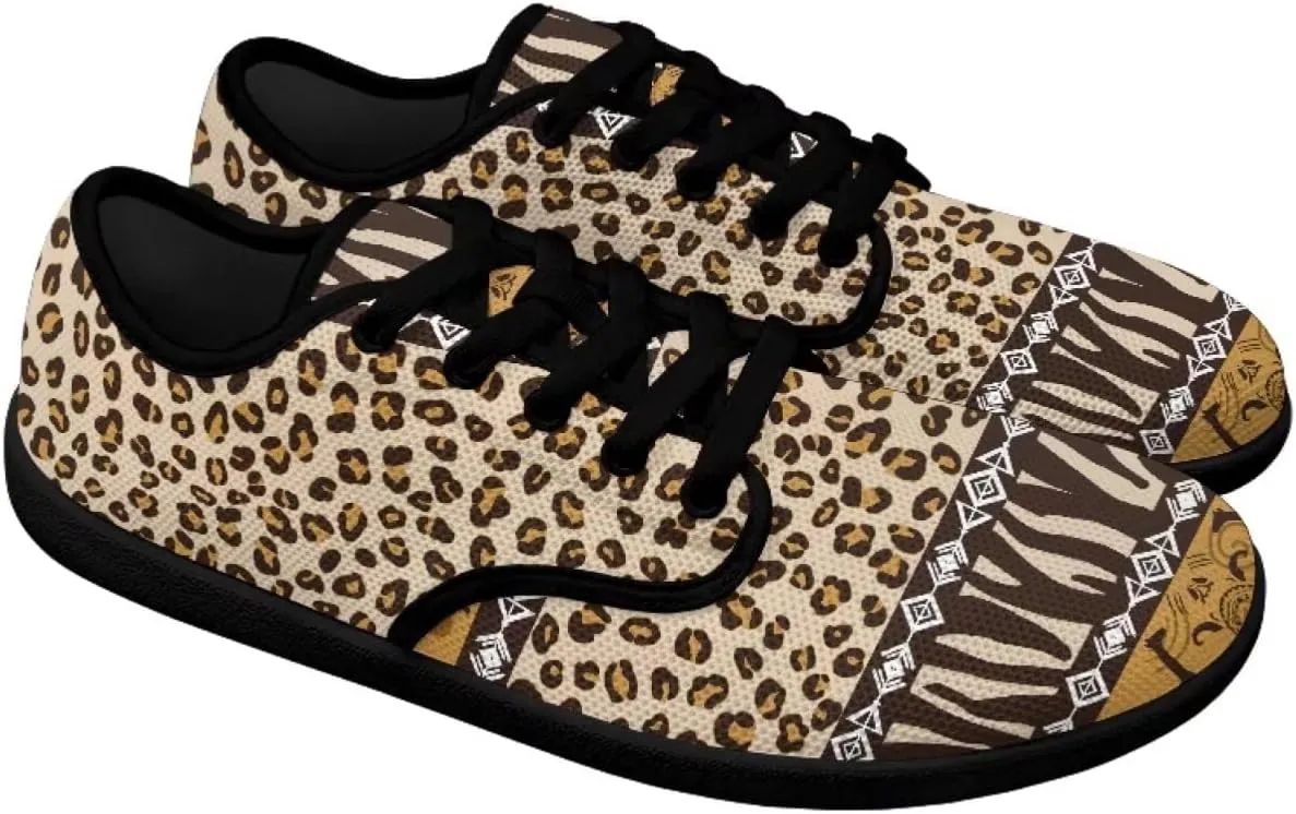 Howilath Western Aztec Lace up Barefoot Shoes Running Sneakers Flat Shoes Casual Sport Shoes with EVA Sole
