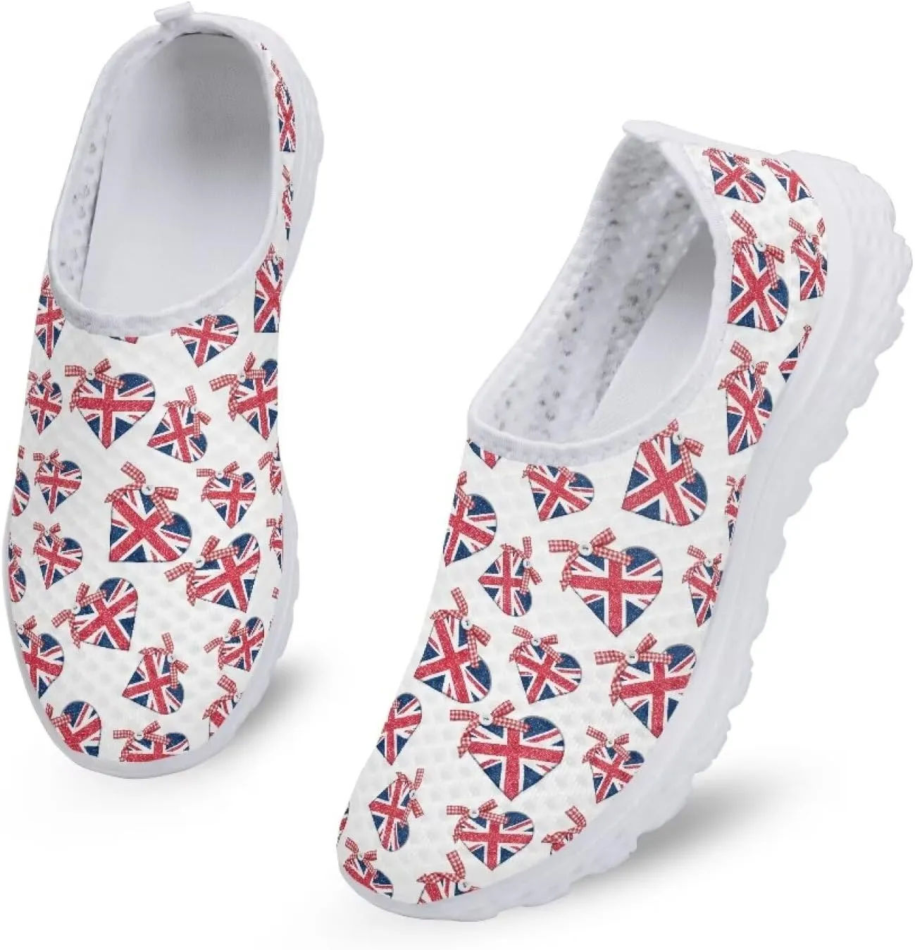 HUGS IDEA Women's Floral Mesh Slip on Shoes