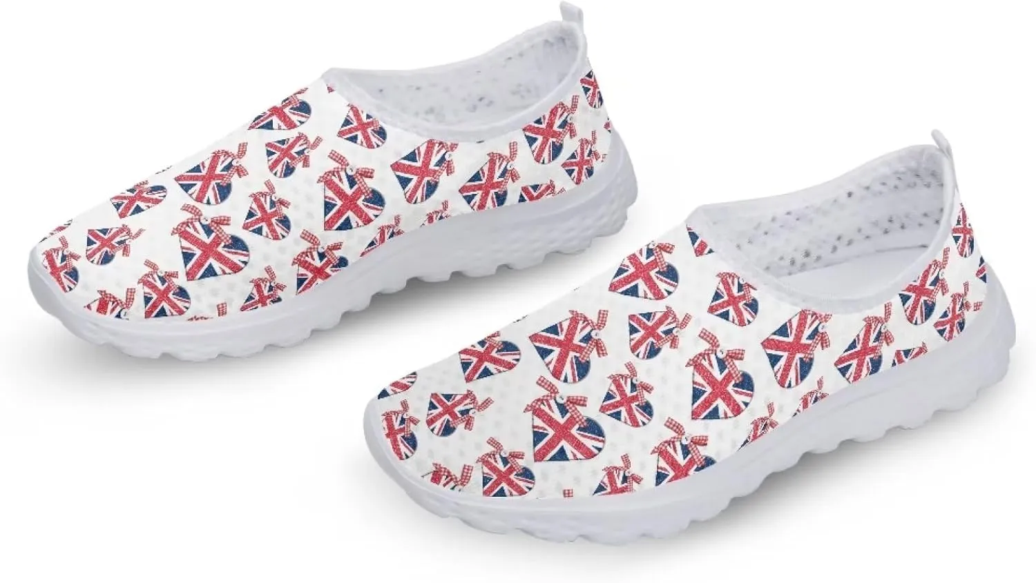 HUGS IDEA Women's Floral Mesh Slip on Shoes