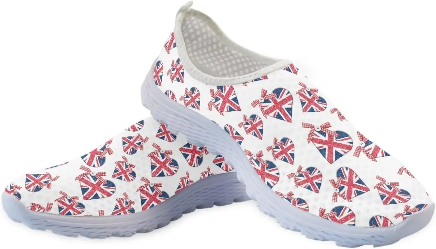 HUGS IDEA Women's Floral Mesh Slip on Shoes