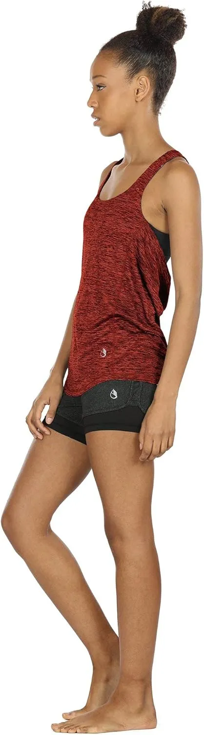 icyzone Women's Open Back Workout Athletic Yoga Tank Tops with Built in Bra