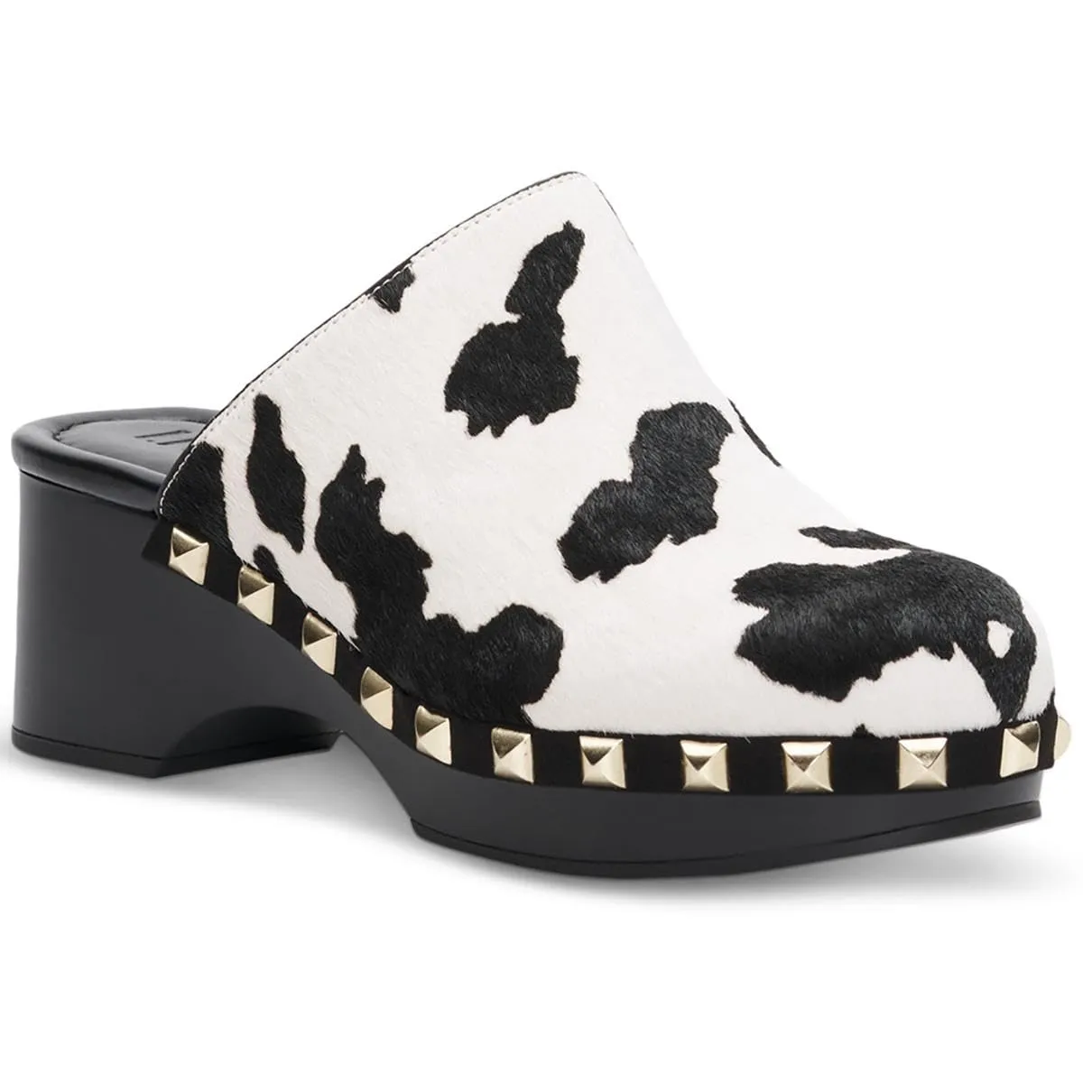 INC Womens Cianna Calf Hair Closed Toe Mule Sandals B/W 9 Medium (B,M)