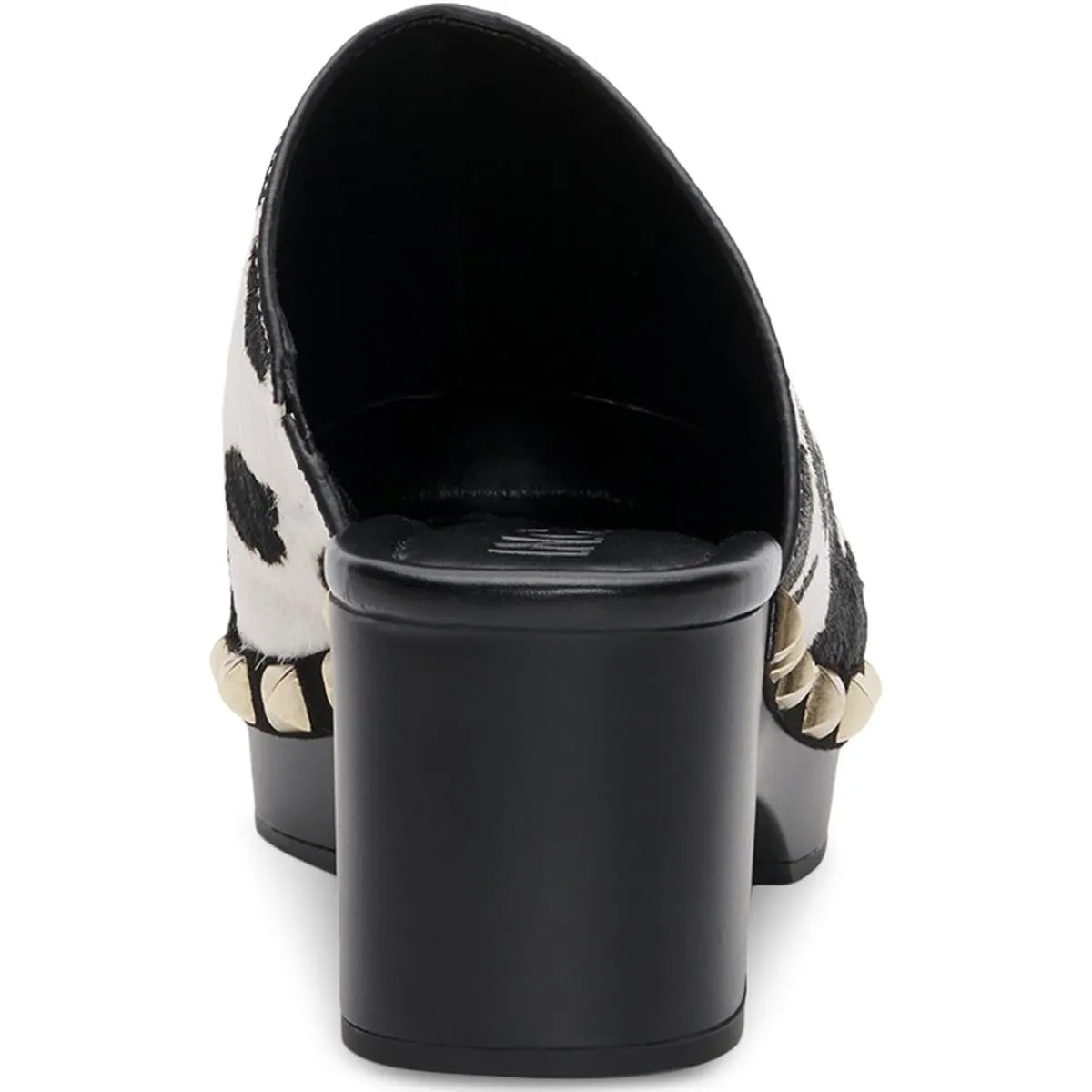 INC Womens Cianna Calf Hair Closed Toe Mule Sandals B/W 9 Medium (B,M)