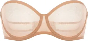 INLYRIC Women's Sheer Strapless Bras Mesh Sexy Unlined Plus Size See Through Bra Underwire Demi Mesh Non Padded
