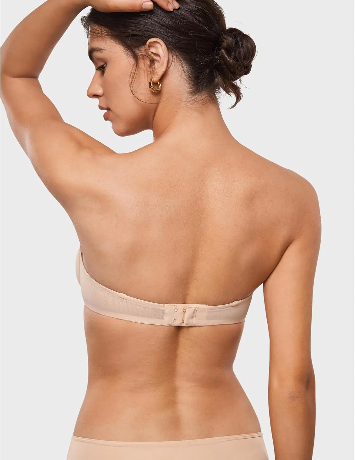INLYRIC Women's Sheer Strapless Bras Mesh Sexy Unlined Plus Size See Through Bra Underwire Demi Mesh Non Padded