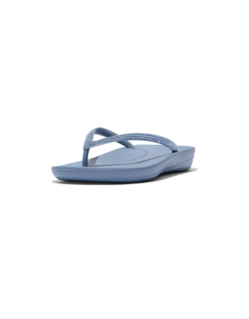 iQushion Sparkle Flip Flops in Sail Blue