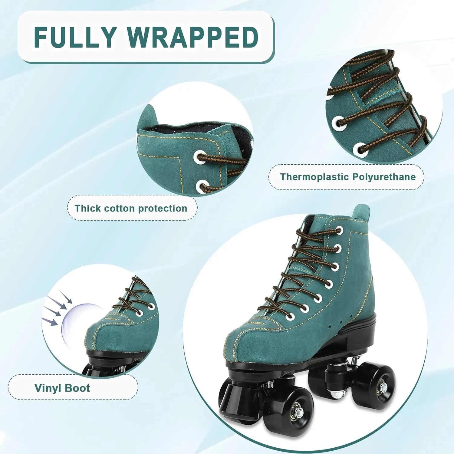 jessie Women's Roller Skates High Top Double Row Outdoor and Indoor Roller Skate Adjustable Roller Skates for Women Men Boys and Girls