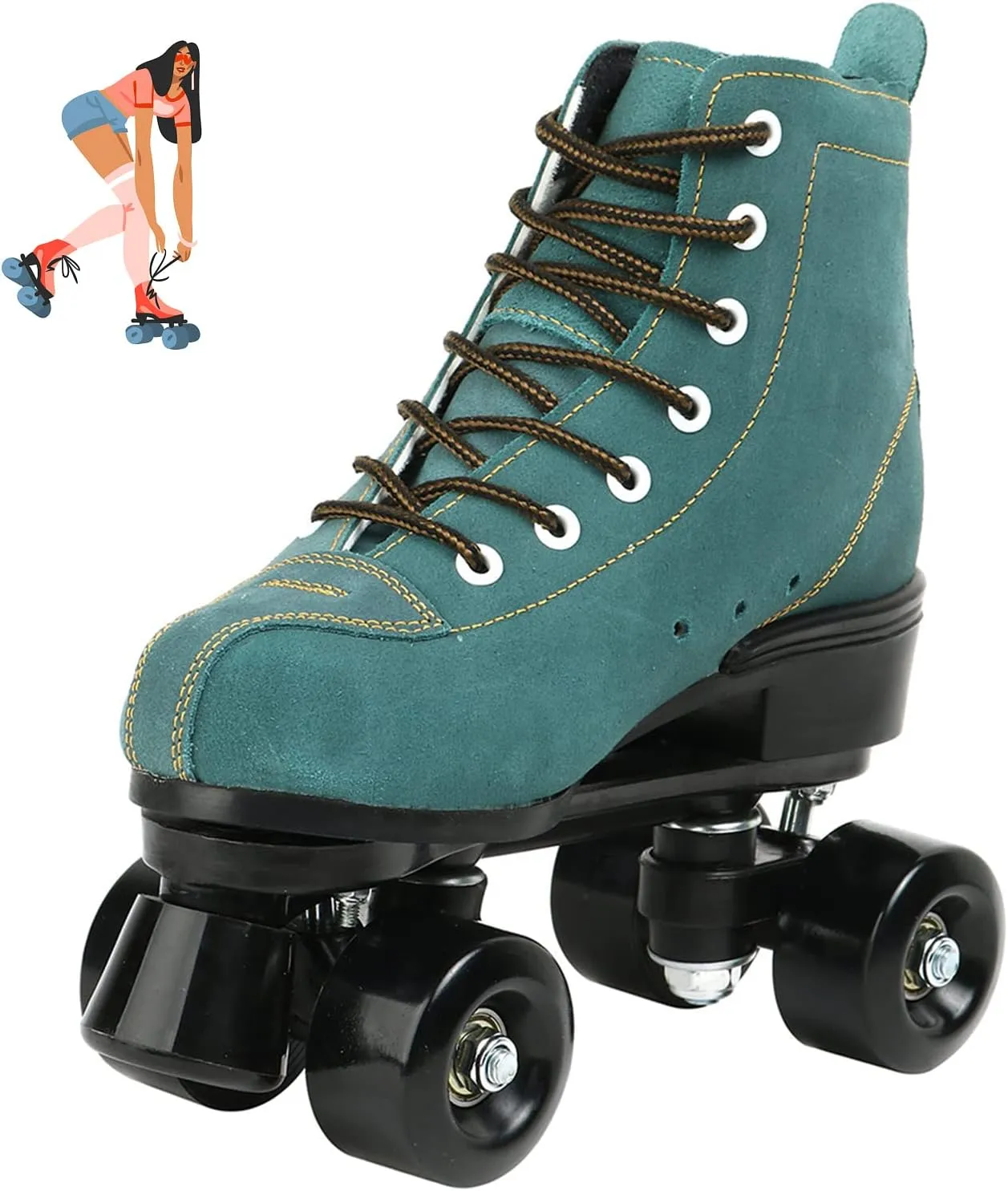 jessie Women's Roller Skates High Top Double Row Outdoor and Indoor Roller Skate Adjustable Roller Skates for Women Men Boys and Girls