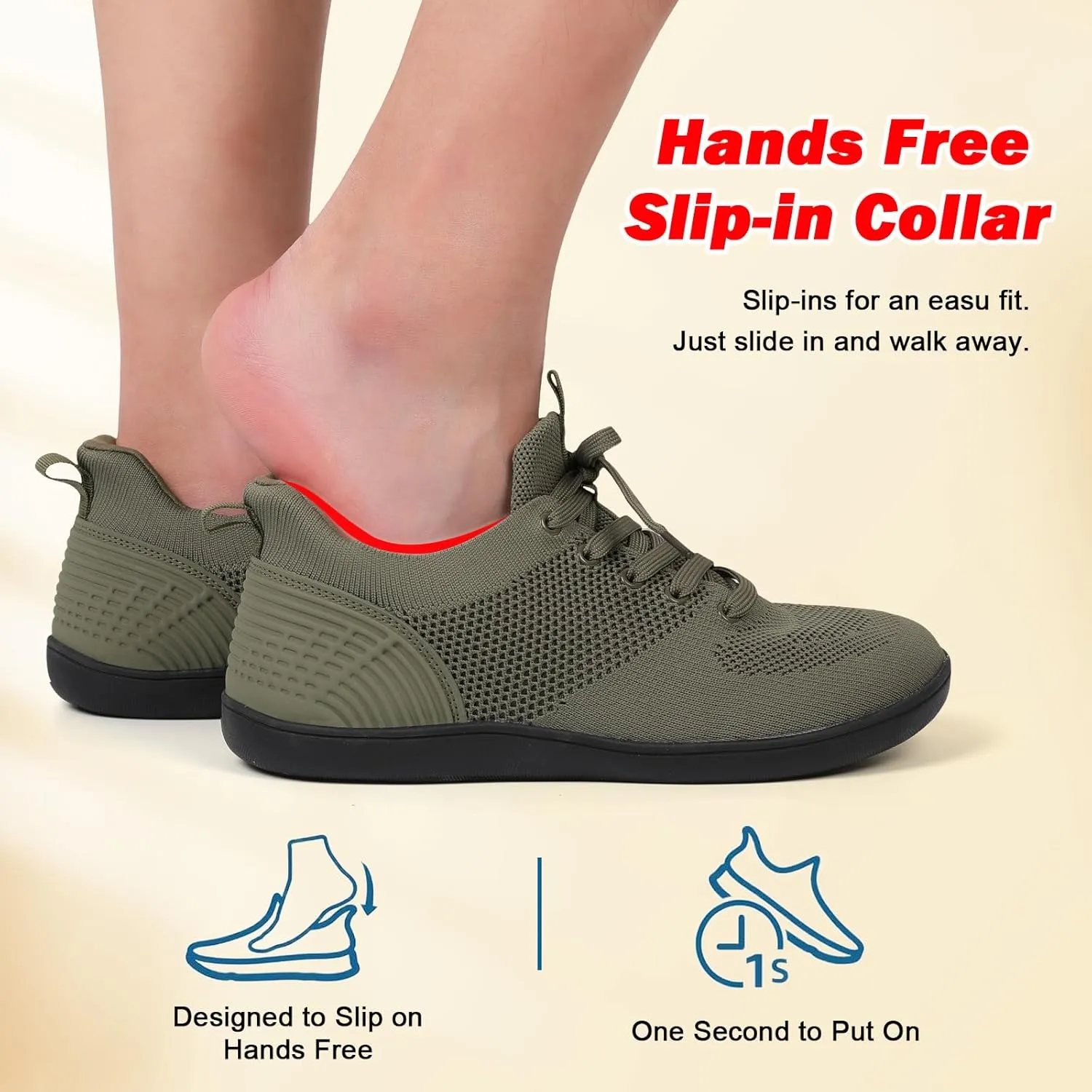 JIASUQI Men's Walking Shoes Wide Toe Sneakers with Arch Support Barefoot Shoes for Men