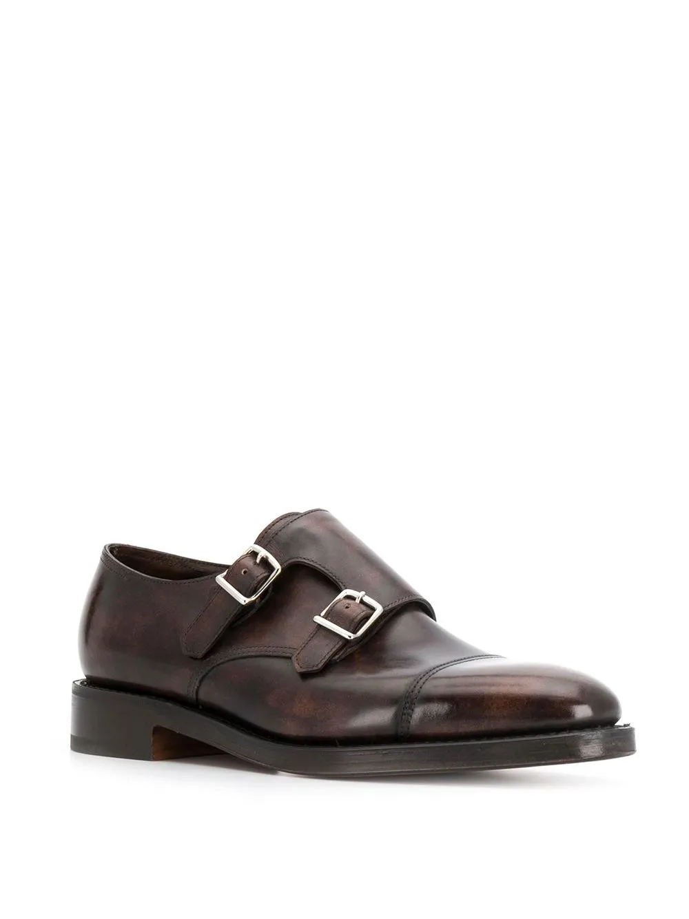 John Lobb William Brown Leather Buckle Monks