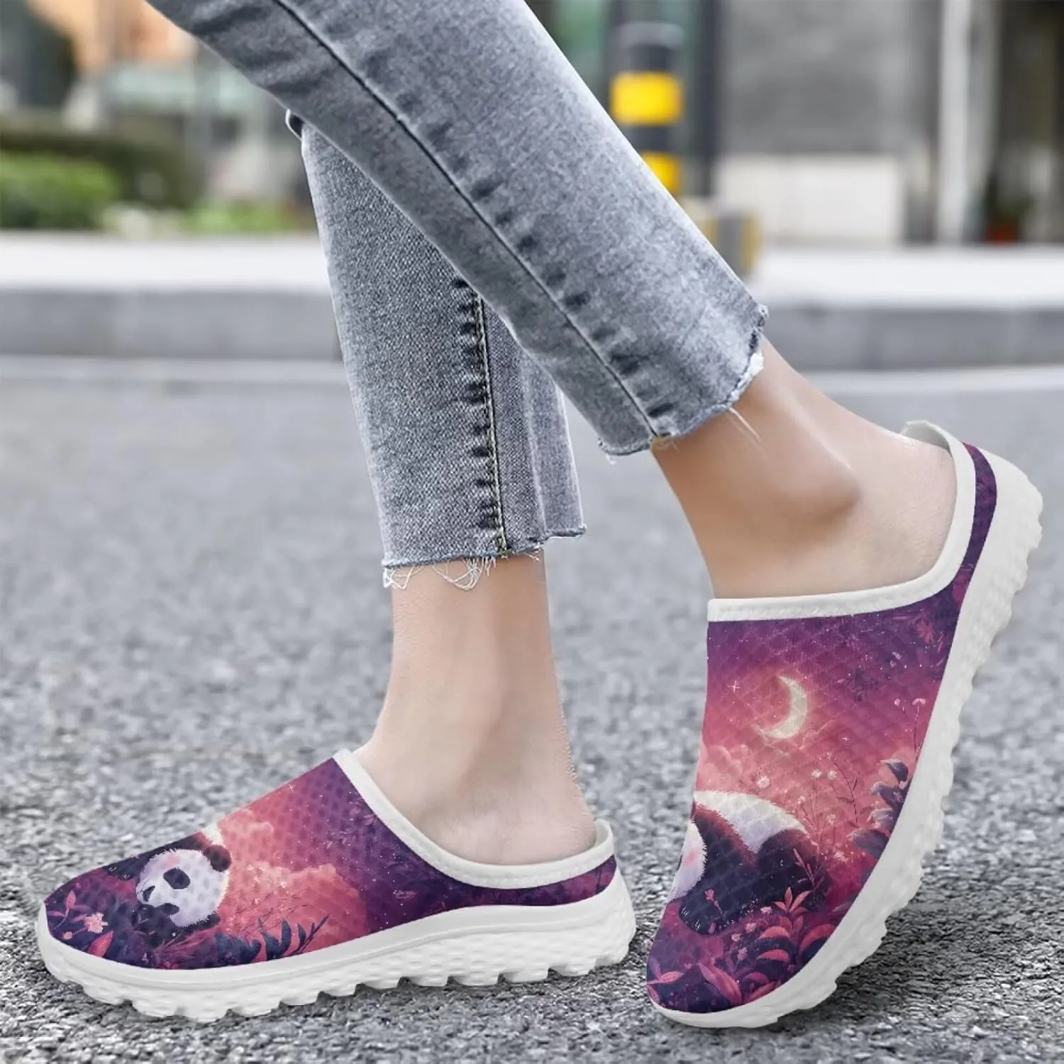JoyLamoria Animal Pattern Womens Shoes Mule House Sneakers Lightweight Walking Slip on Fashion Casual