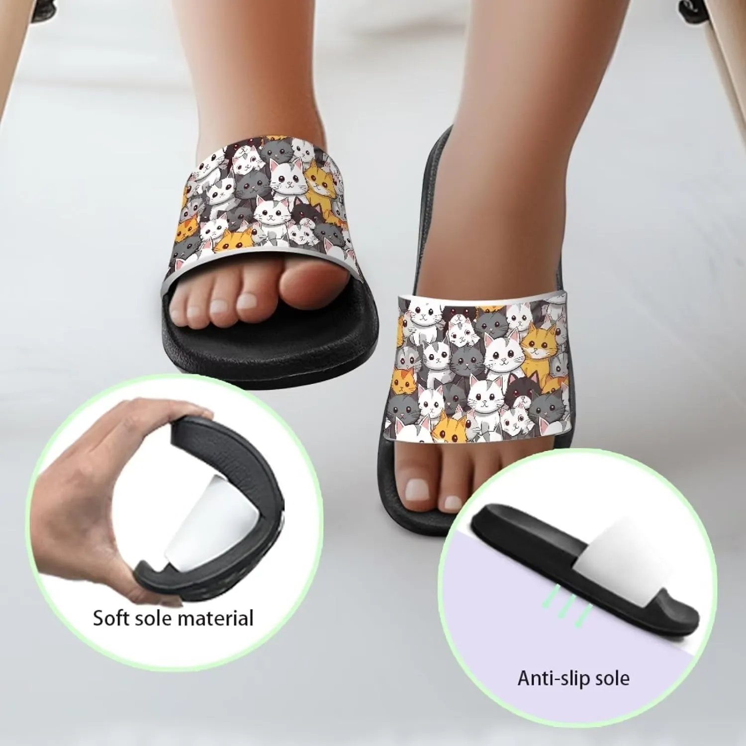 Kids Slide Sandals Footbed Sandal Comfort Toddler Slip On Summer Slippers for Beach Pool Little Big Kid