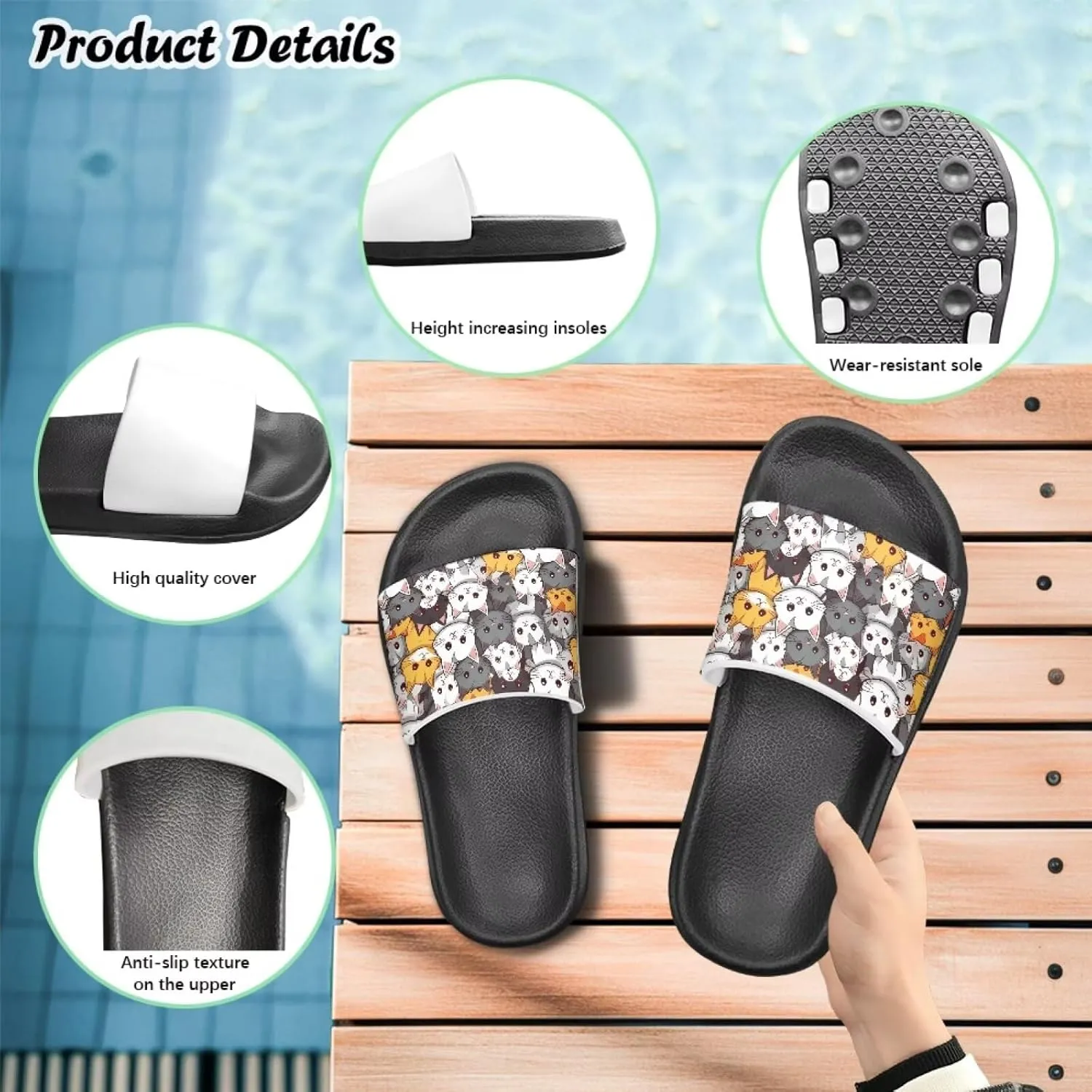 Kids Slide Sandals Footbed Sandal Comfort Toddler Slip On Summer Slippers for Beach Pool Little Big Kid