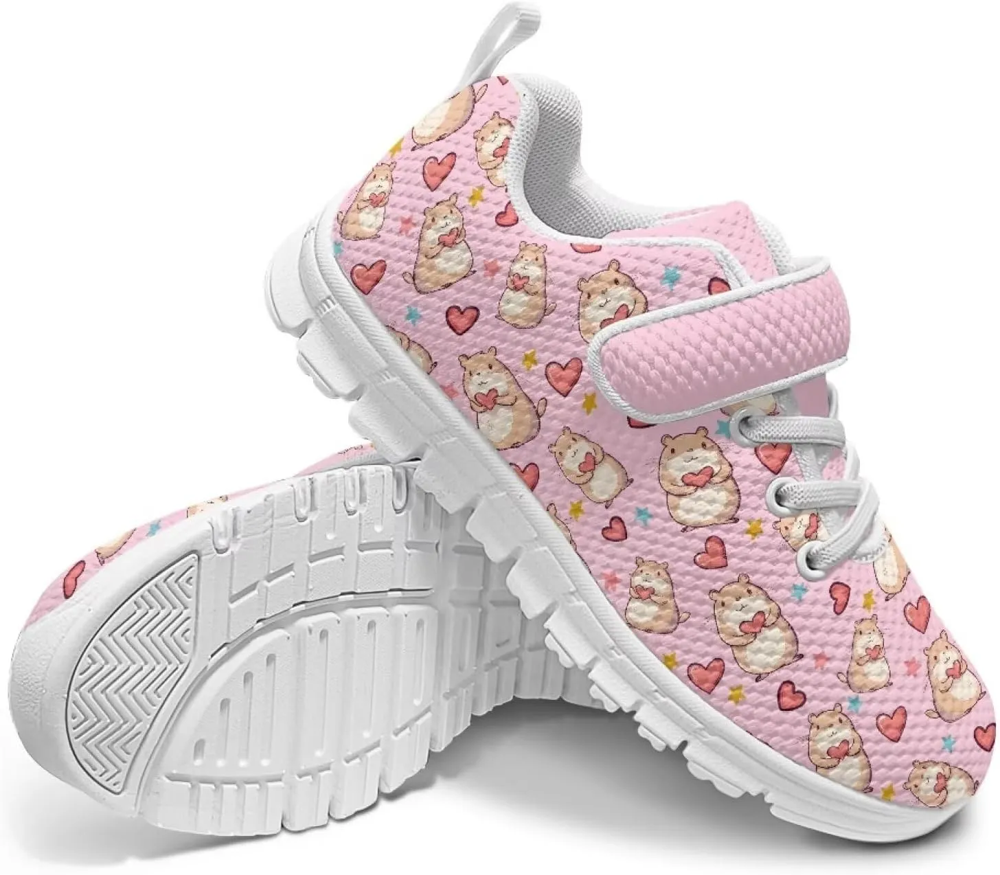 Kids Sport Shoes for Little Child Girls Mesh Design Breathable Slip On Single Buckle