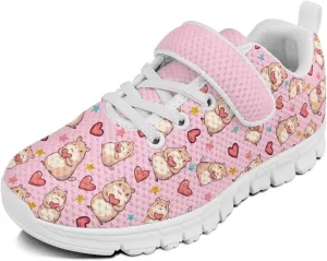 Kids Sport Shoes for Little Child Girls Mesh Design Breathable Slip On Single Buckle