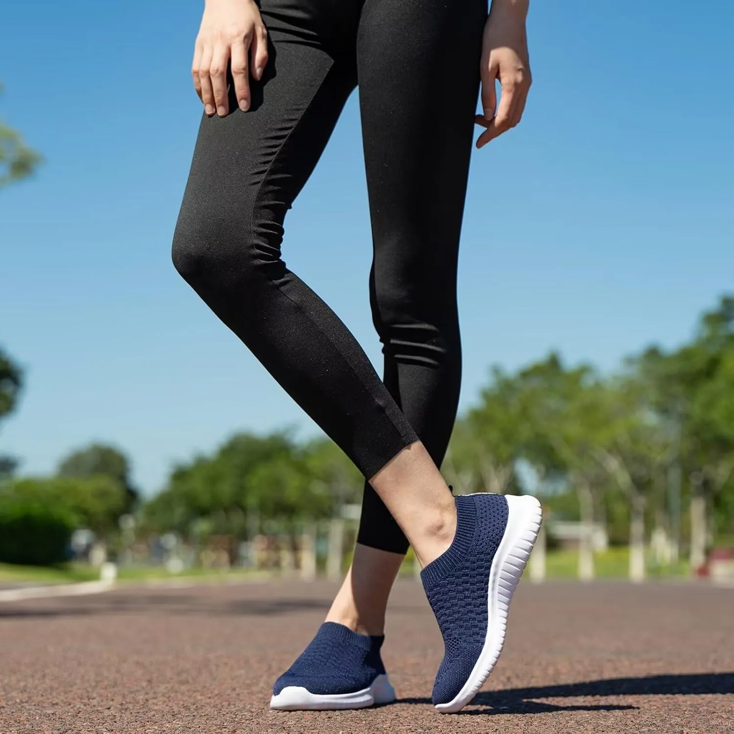 konhill Women's Walking Tennis Shoes - Lightweight Athletic Casual Gym Slip on Sneakers