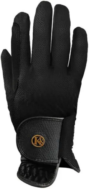 Kunkle Equestrian Black Mesh Gloves - Black / 7
