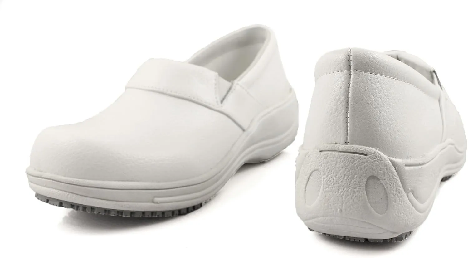Laforst Jodie Womens Tumble Leather Work Nonslip Slip On Clogs