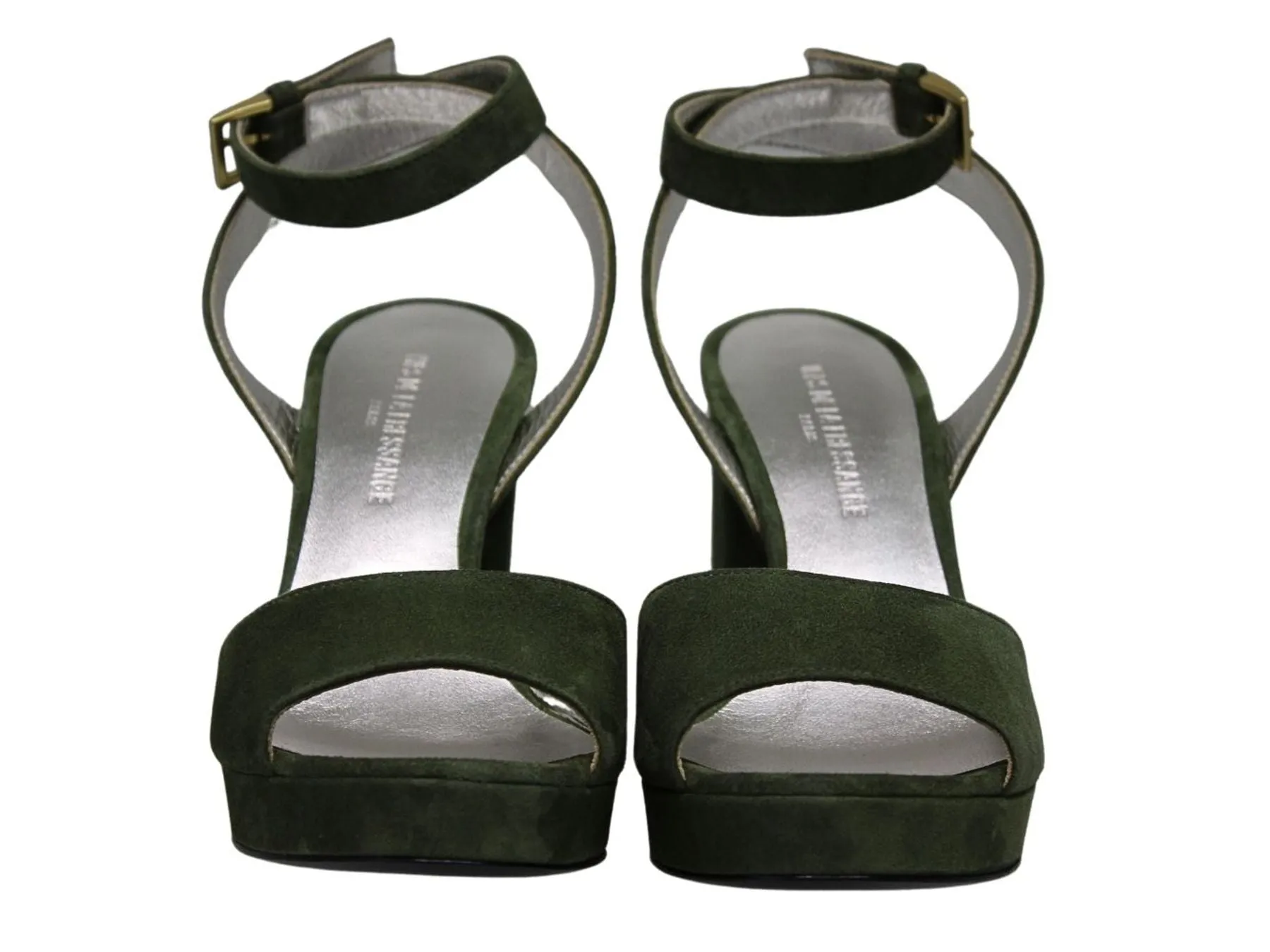 Laura platform sandal in khaki suede