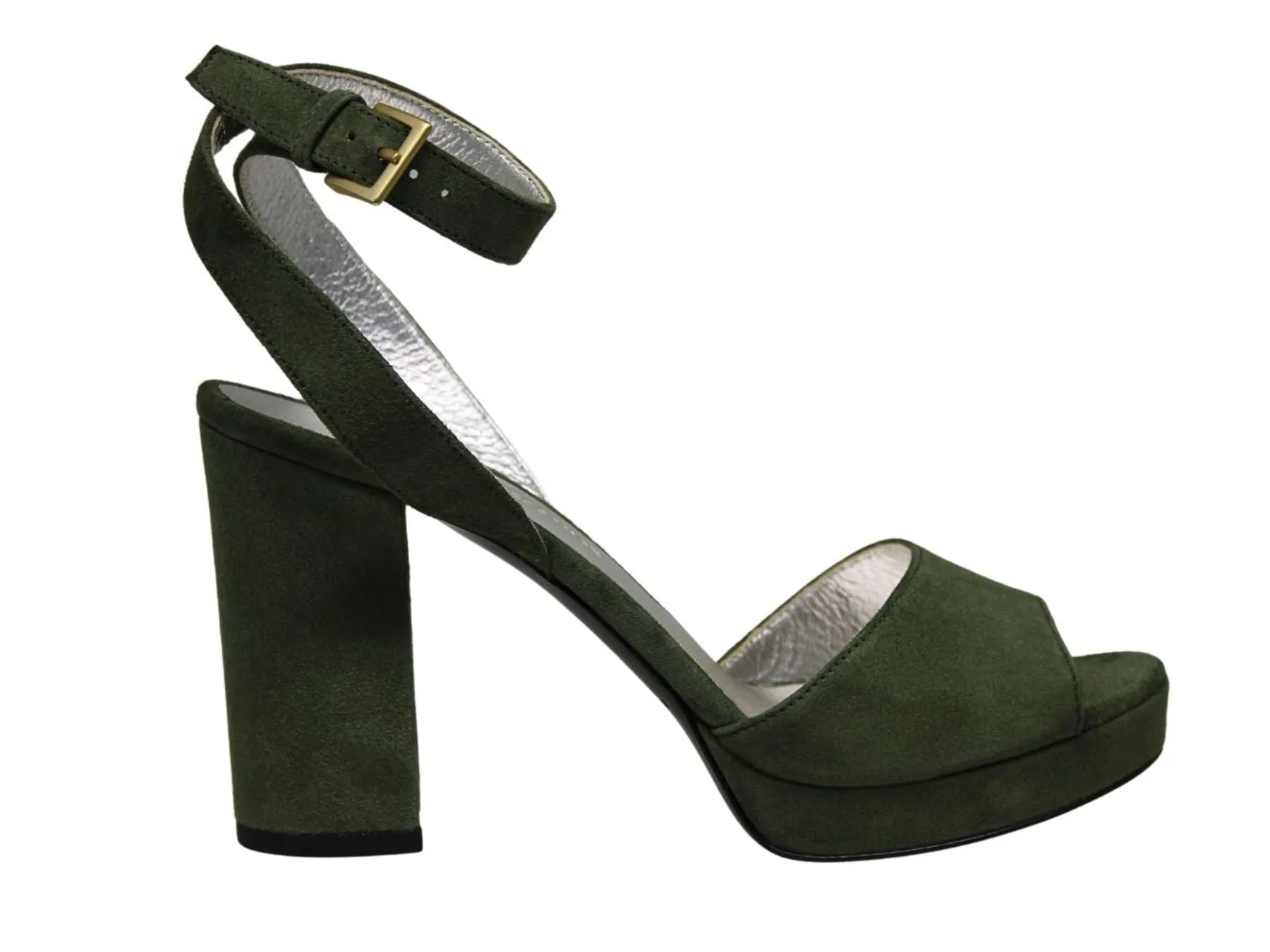 Laura platform sandal in khaki suede