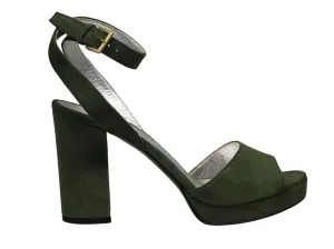 Laura platform sandal in khaki suede