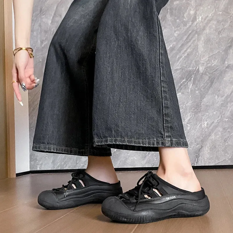 LBSFY  -  Women's Casual 2024 Summer Clog House Backless Shoes Comfort Slip On Walking Mule Hollow Out Slides Fashion Sneakers
