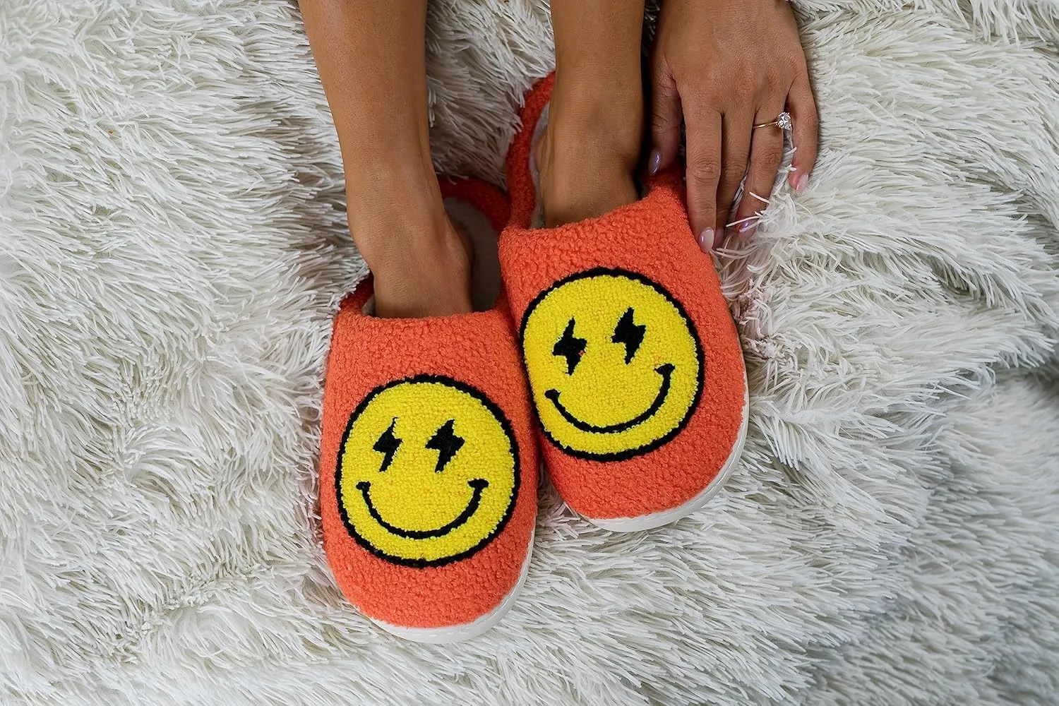 Living Royal Plush Slippers, Cozy Non-Slip Rubber Sole, Soft 100% Polyester, Silly Funny Comfortable Fuzzy Design