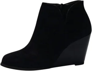 Low Boots for Women Ankle Fall Boots for Women 2024 Tall Wedge Pointed Toe Side Zipper Suede Comfy Dressy Shoes
