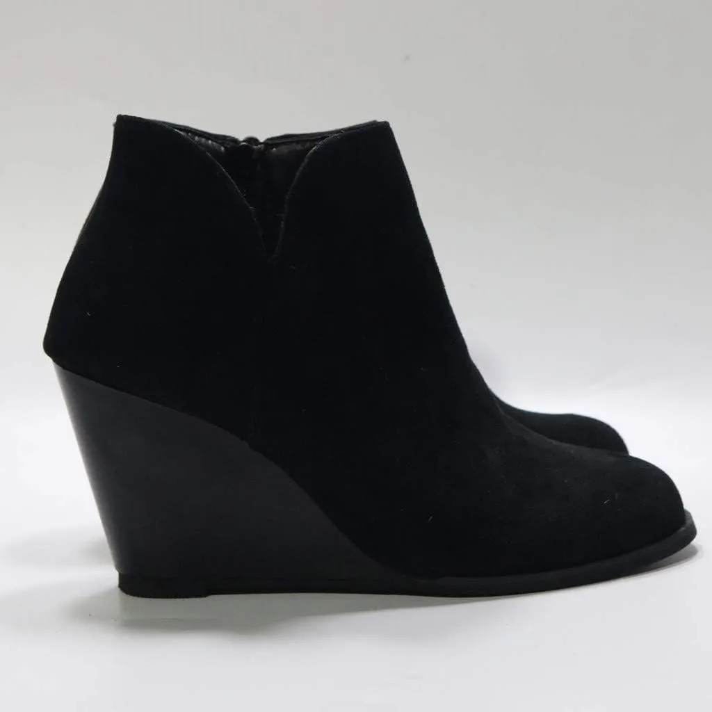 Low Boots for Women Ankle Fall Boots for Women 2024 Tall Wedge Pointed Toe Side Zipper Suede Comfy Dressy Shoes