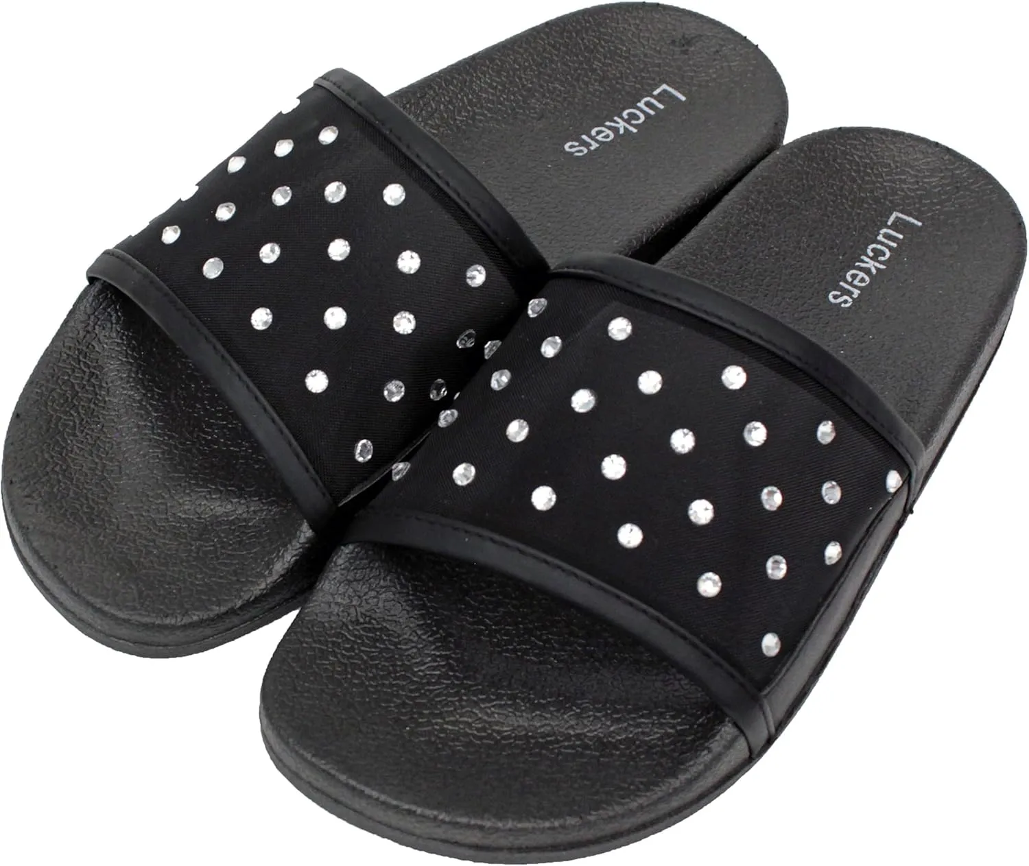 Luckers Women's Crystal-Embellished Mesh Slip-On Sandals
