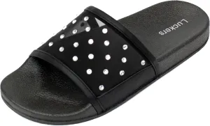 Luckers Women's Crystal-Embellished Mesh Slip-On Sandals