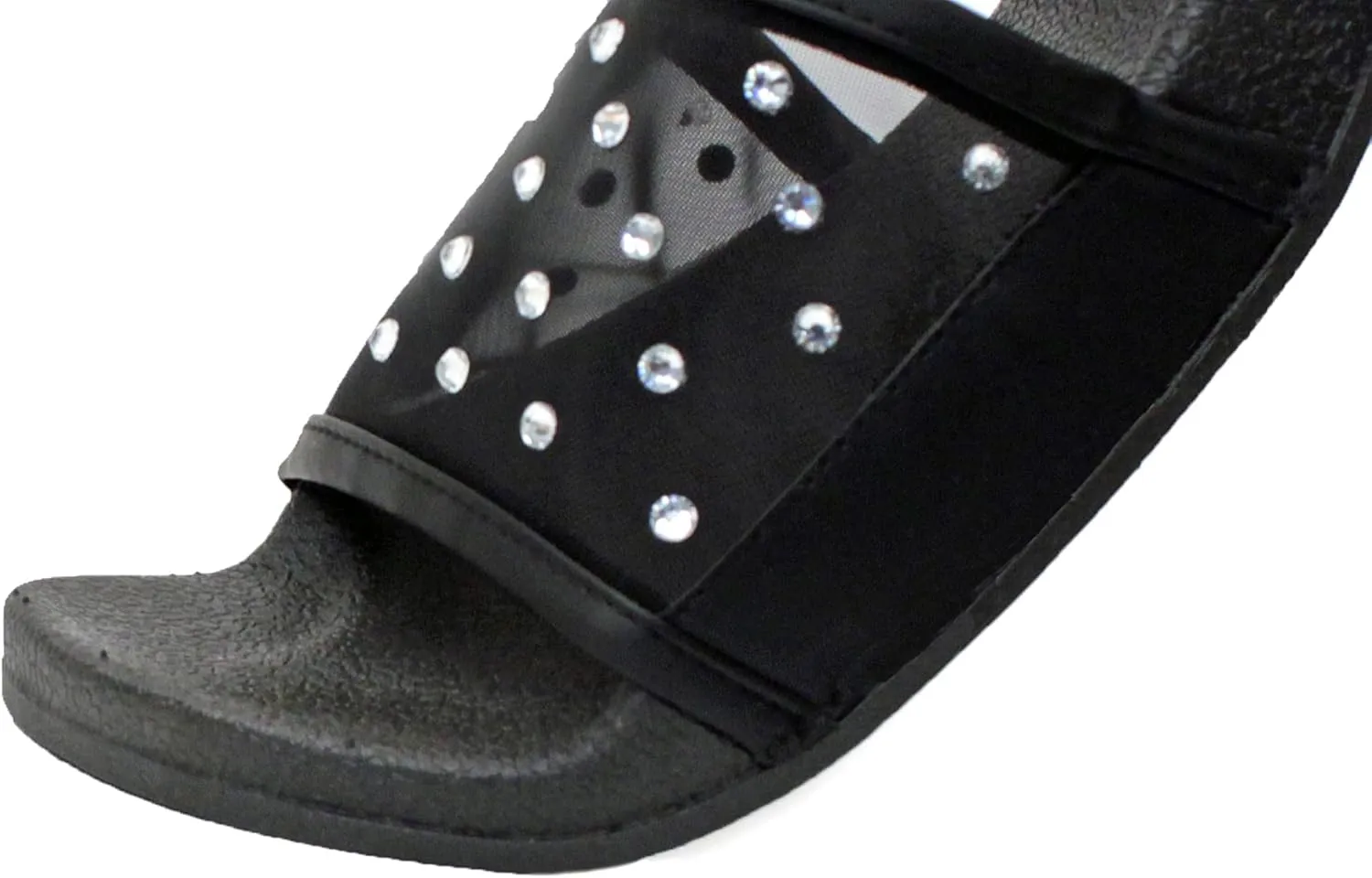 Luckers Women's Crystal-Embellished Mesh Slip-On Sandals