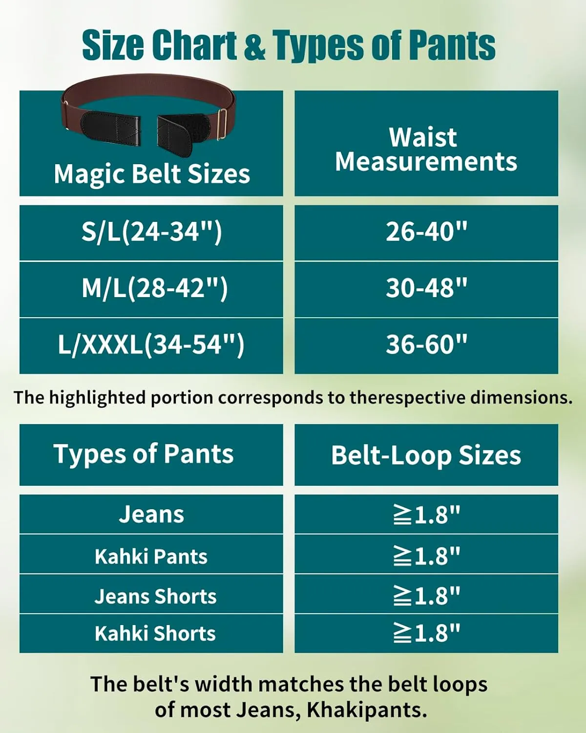 Magic Buckleless Men's Stretch Belts: Comfort Revolution- Hook-Loop Adjustable No Buckle Elastic Belt for Jeans Khaki, 32-48"