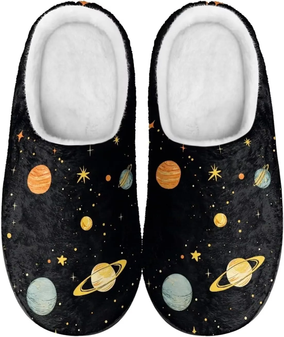 Mens Cozy Fluffy Slippers Slip On Casual House Shoes Indoor Warm Sandal Non Slip Slippers SizeUS 4-15