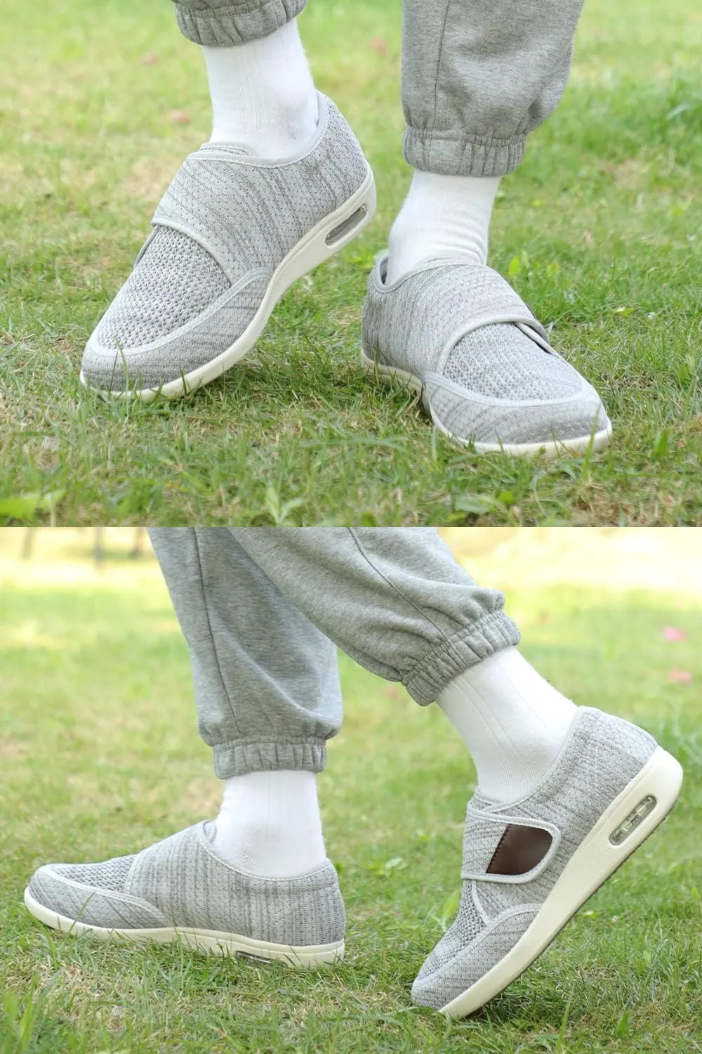 Men's Diabetes Adjustable Sports Shoes with Anti-Slip Soles and Air Cushion Design