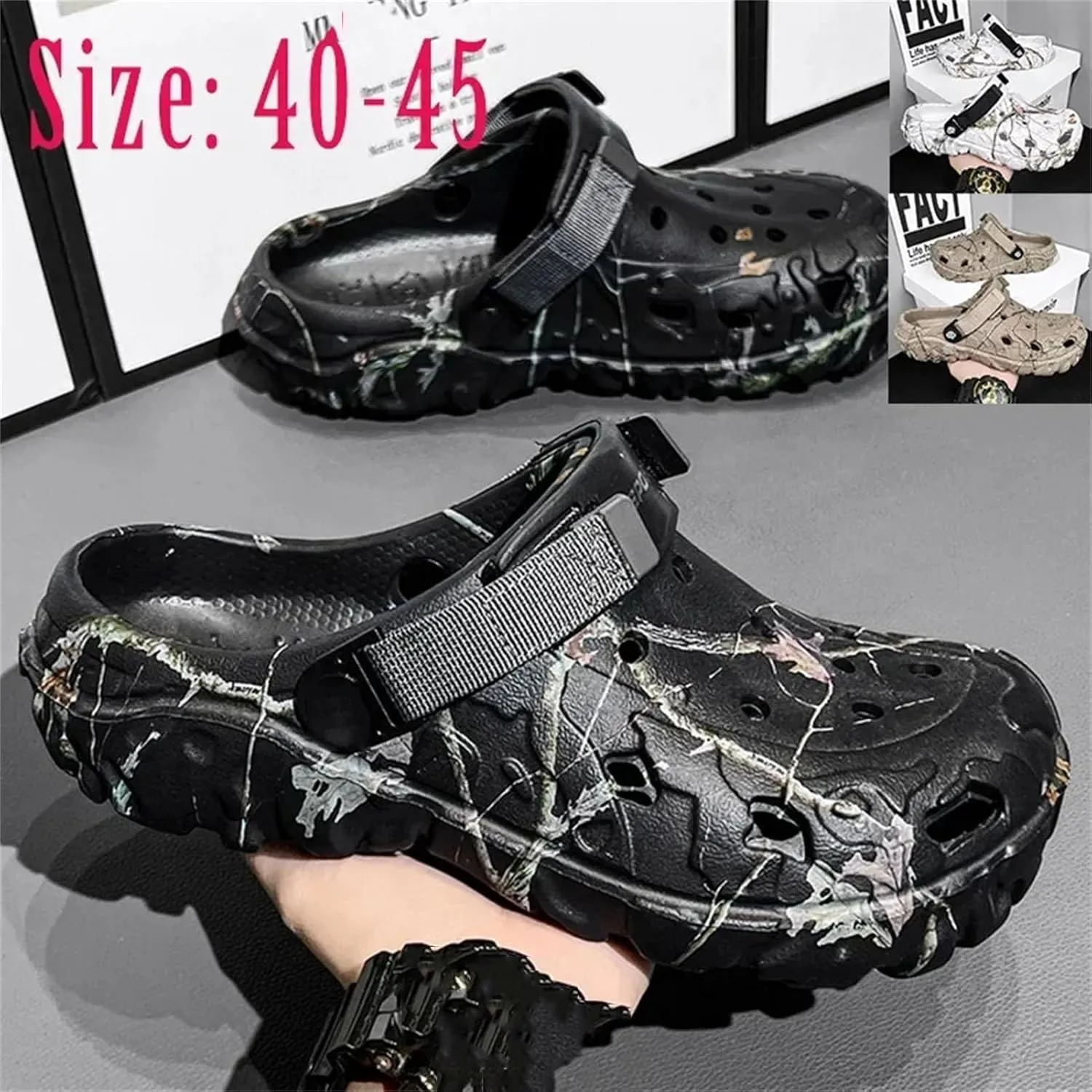 Men's Garden Clogs, Platform Outdoor Summer Slippers