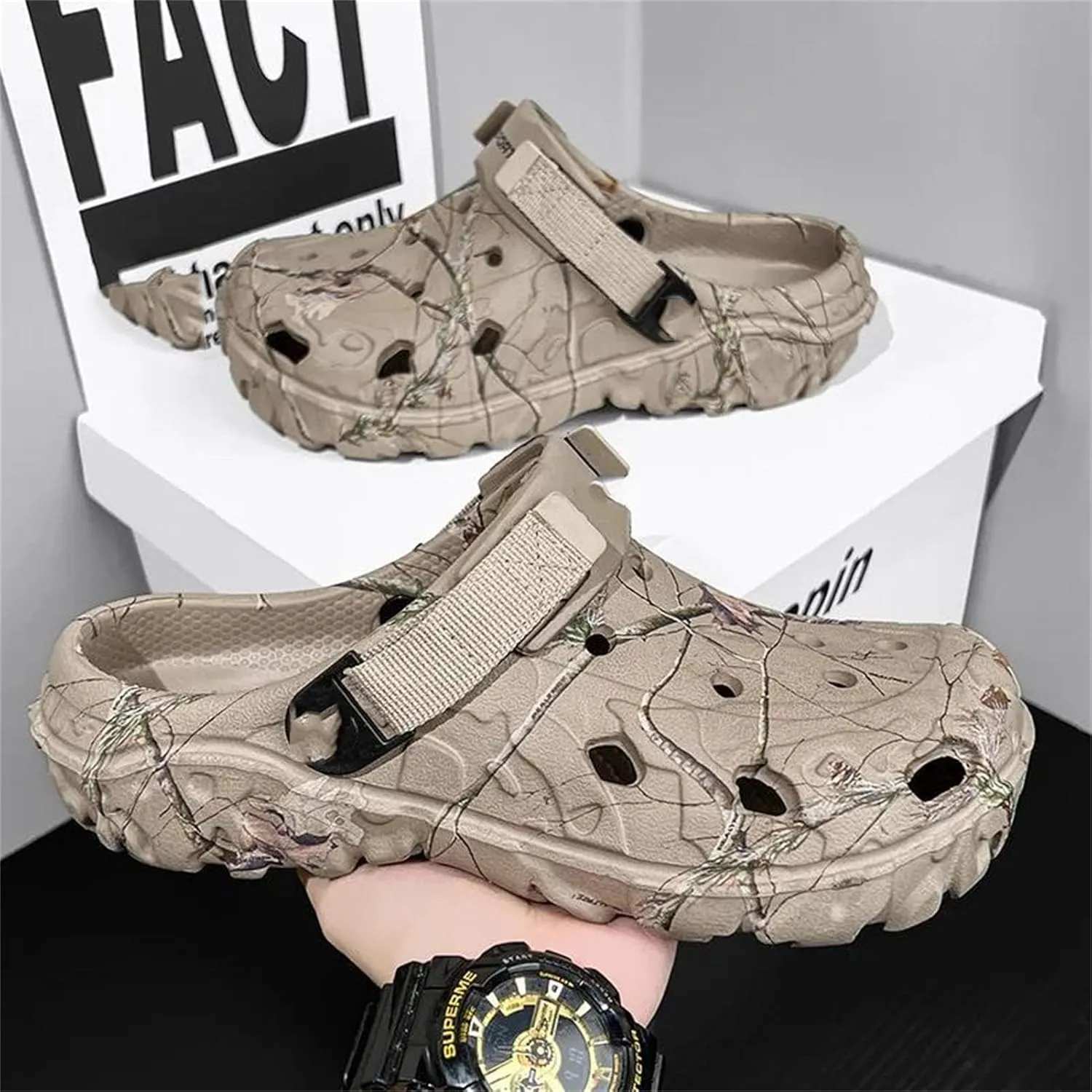 Men's Garden Clogs, Platform Outdoor Summer Slippers