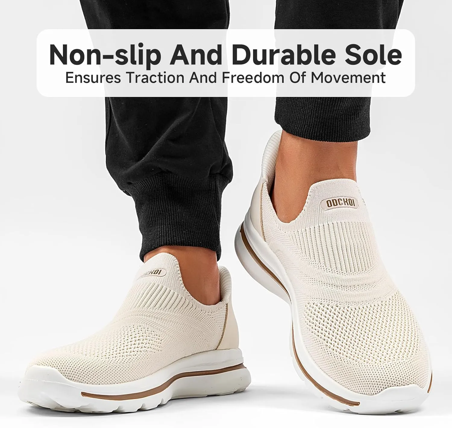 Men's Hands-Free Slip On Sneakers | Laceless Walking Shoes for Gym/Travel/Office