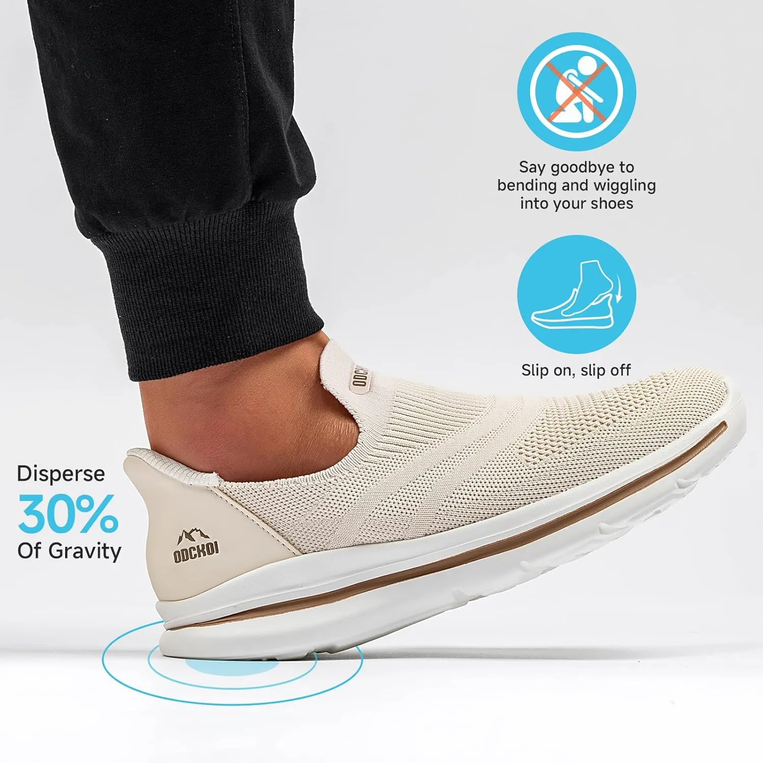 Men's Hands-Free Slip On Sneakers | Laceless Walking Shoes for Gym/Travel/Office
