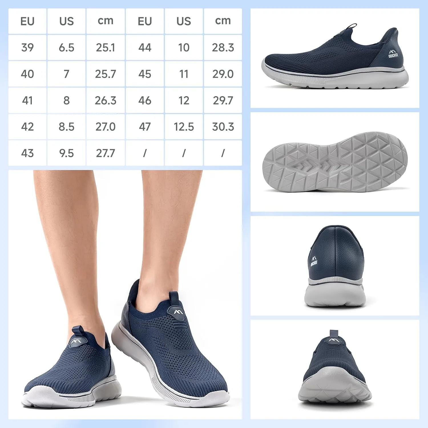 Men's Hands-Free Slip On Sneakers | Laceless Walking Shoes for Gym/Travel/Office