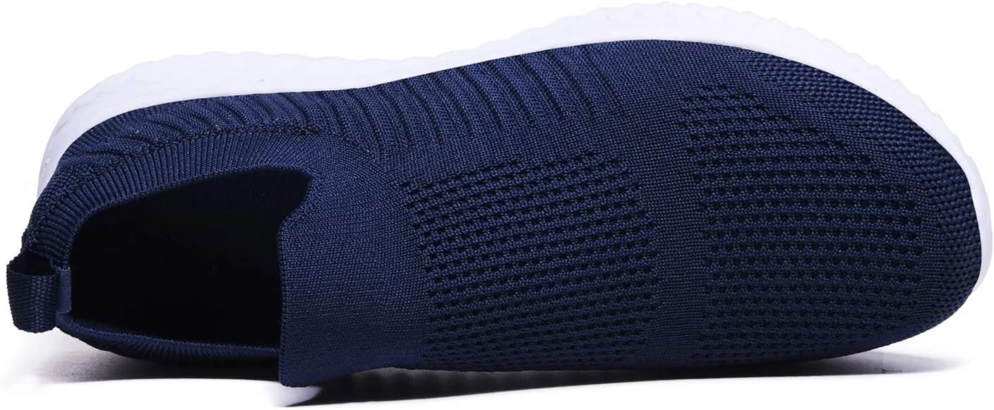 Mens Laceless Slip - on Mesh Knit Sneakers for Casual Athletic Walking & Running - Lightweight, Comfortable, Breathable