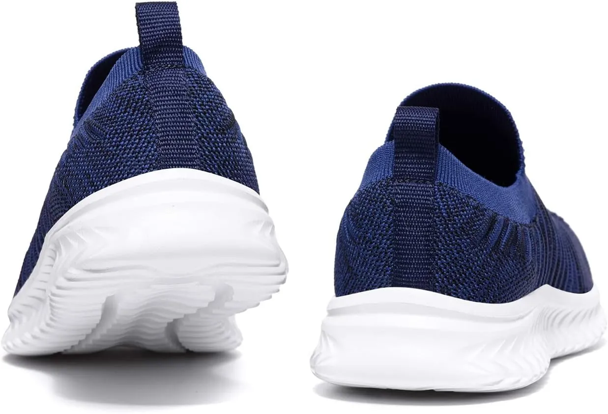 Mens Laceless Slip - on Mesh Knit Sneakers for Casual Athletic Walking & Running - Lightweight, Comfortable, Breathable