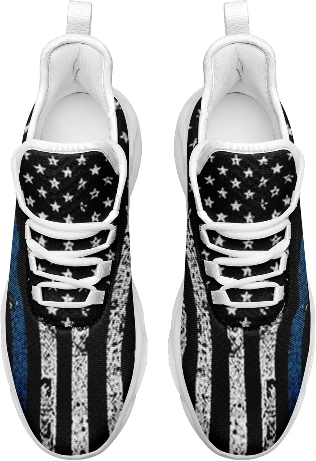 Men's Mesh Running Tennis Shoes, American Flag Patterns Design for Patriotic Enthusiasts and Veterans