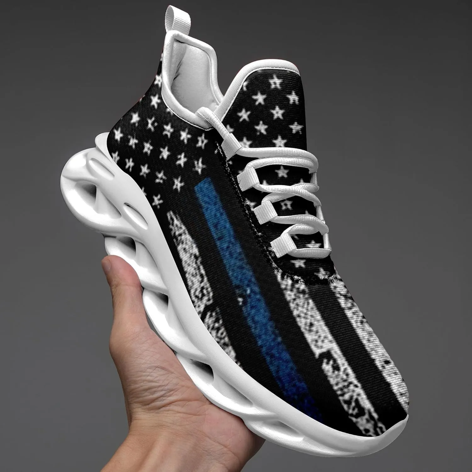 Men's Mesh Running Tennis Shoes, American Flag Patterns Design for Patriotic Enthusiasts and Veterans