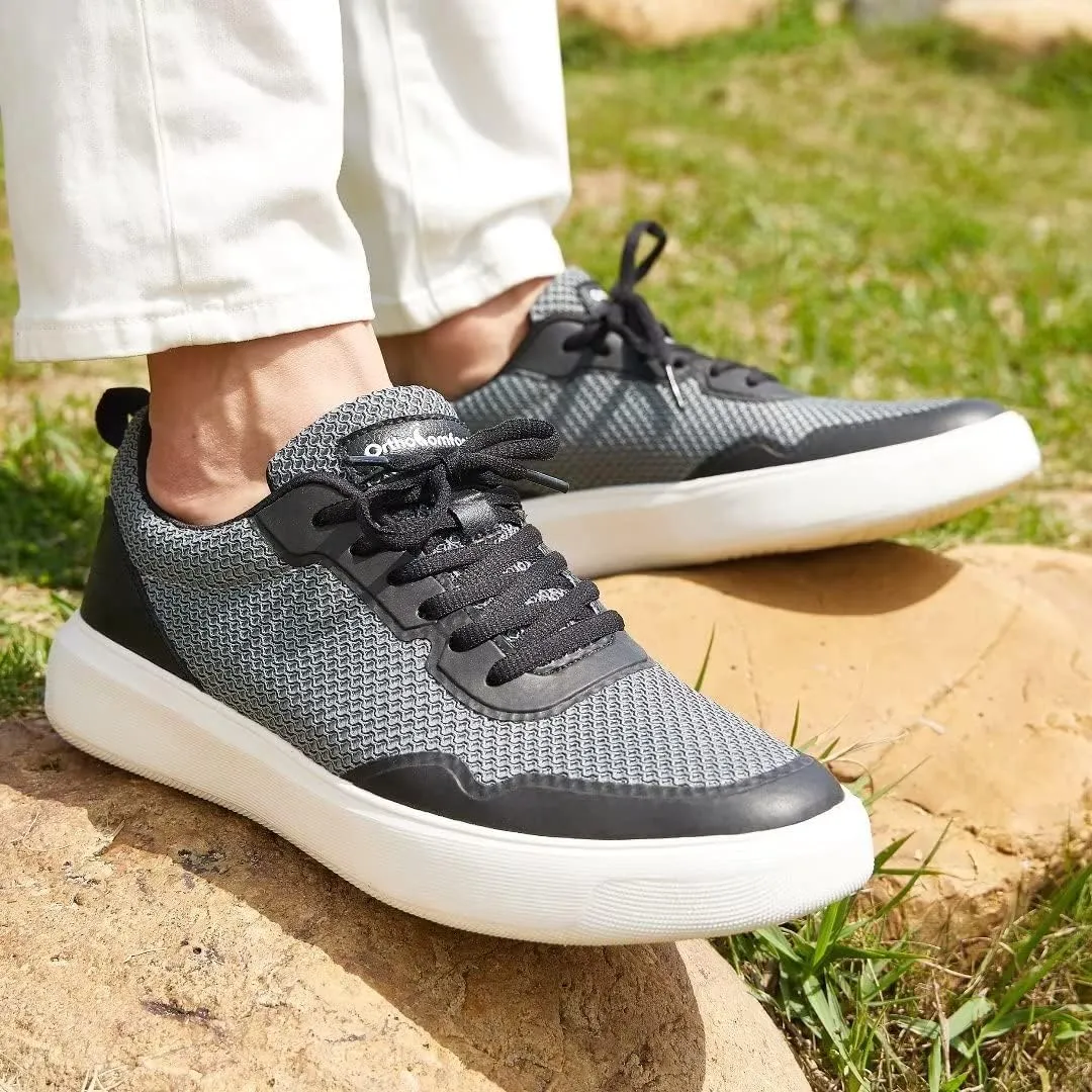 Men's Orthopedic Fashion Sneakers with Arch Support: Comfortable Orthotic Shoes for Plantar Fasciitis, Adjustable Supportive Flat Feet Walking Shoes for Foot and Ankle Pain Relief